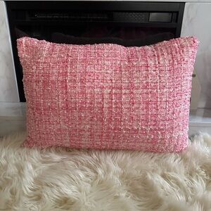Pink Tweed 12 X 20 Throw Pillow
